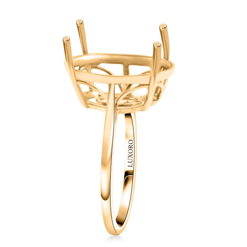 Luxoro 10K Yellow Gold Mounting Ring (Size 7.0) (Ovl 16x12 mm) (2.65 g)