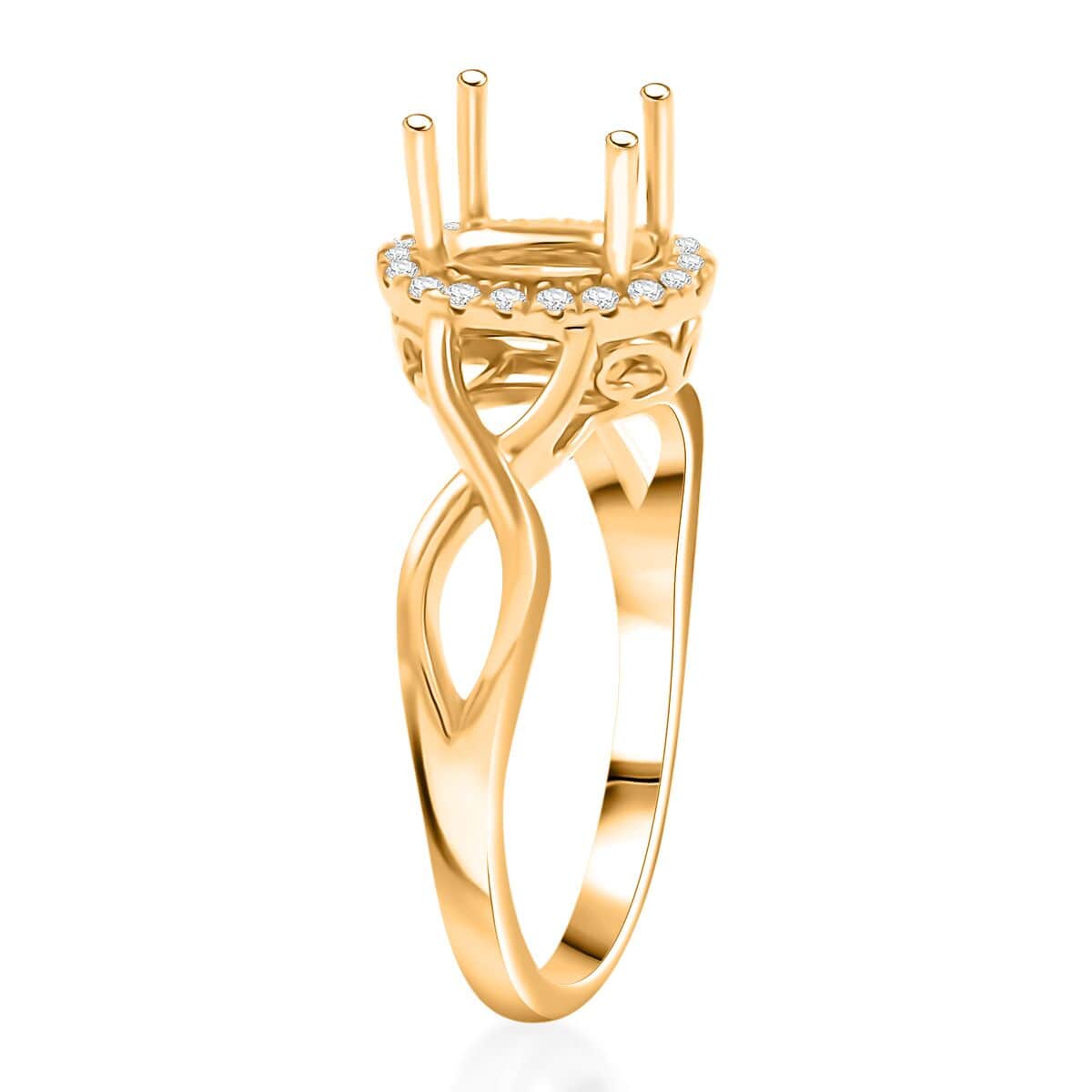 Iliana 18K Yellow Gold Diamond G-H, SI Mounting Ring (Size 10.0) (Ovl 7x5 mm) 0.15 ctw image number 2