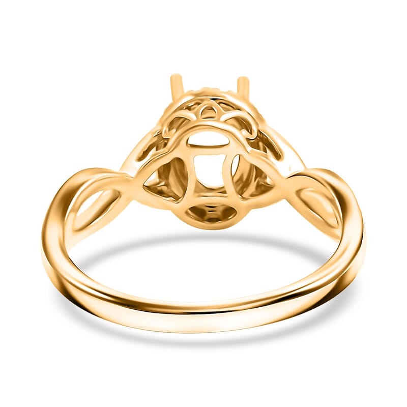 Iliana 18K Yellow Gold Diamond G-H, SI Mounting Ring (Size 10.0) (Ovl 7x5 mm) 0.15 ctw