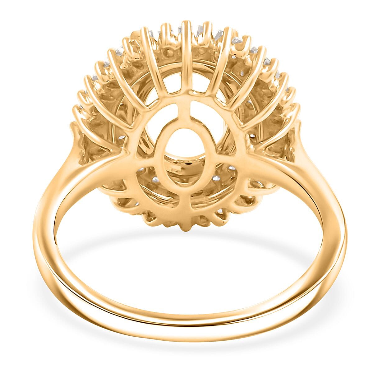 Iliana 18K Yellow Gold Diamond G-H SI Mounting Ring (Size 10.0) (Oval 9x7mm) 0.74 ctw