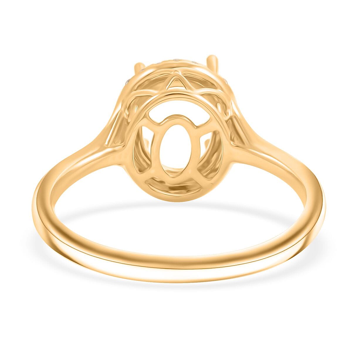 Iliana 18K Yellow Gold Diamond G-H SI Mounting Ring (Size 10.0) (Oval 9x7mm) 0.19 ctw