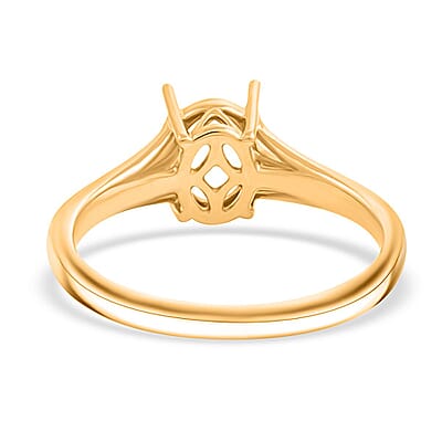 Iliana 18K Yellow Gold Diamond G-H SI Mounting Ring (Oval 8x6mm) 0.11 ctw