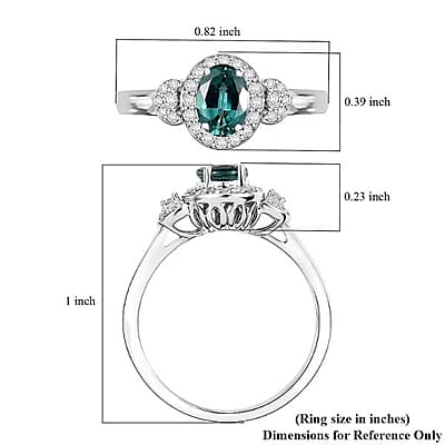 Certified & Appraised Luxoro AAA Pirineu Lagoon Tourmaline and I2 Diamond 1.05 ctw Ring in 14K White Gold (Size 10.0)