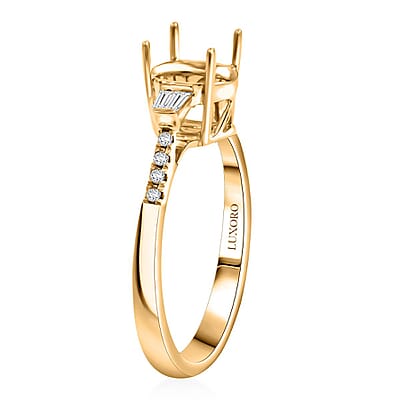 Luxoro 14K Yellow Gold Diamond Mounting Ring (Size 10.0) (Oval 8x6mm)