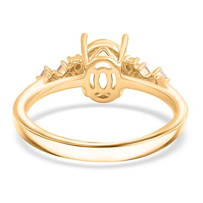 Luxoro 14K Yellow Gold Diamond Mounting Ring (Size 10.0) (Oval 8x6mm) 0.17 ctw