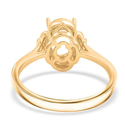 Luxoro 14K Yellow Gold Diamond Mounting Ring (Size 10.0) (Oval 8x6mm) 0.12 ctw