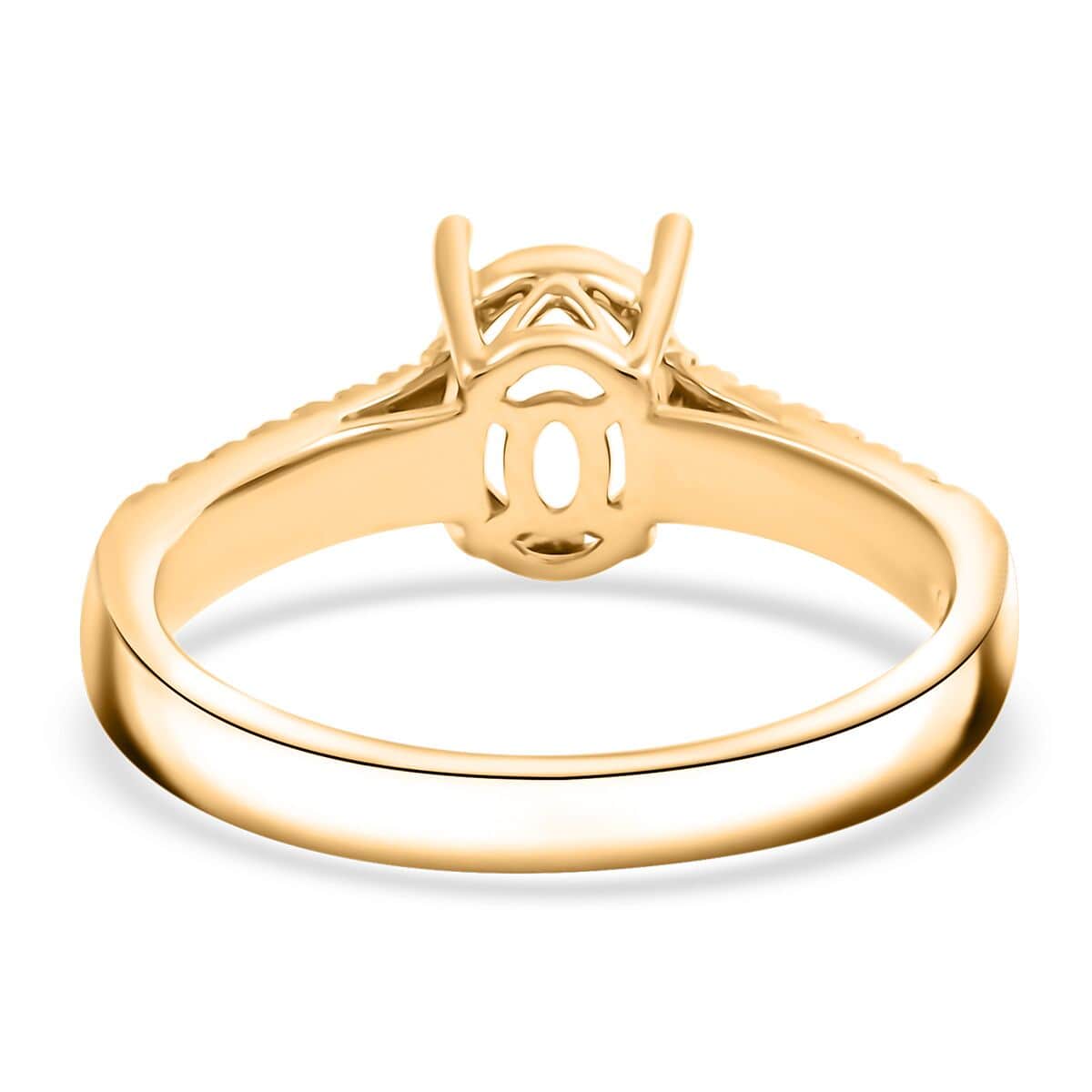 Luxoro 14K Yellow Gold Diamond Mounting Ring (Size 10.0) (Oval 8x6mm) 0.22 ctw image number 3