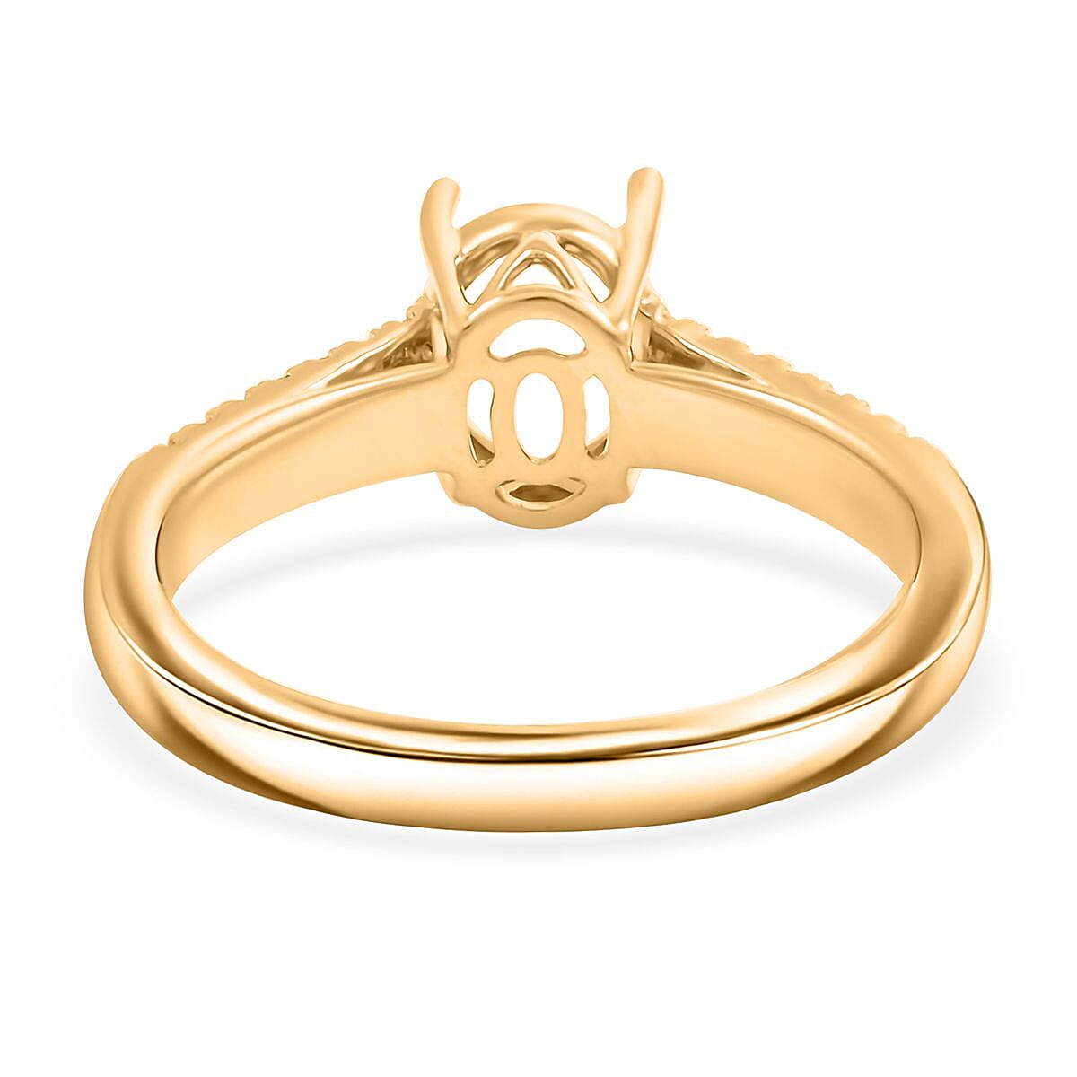 Iliana 18K Yellow Gold Diamond G-H, SI Mounting Ring (Size 10.0) 4.21 Grams (Oval 8x6mm) 0.22 ctw