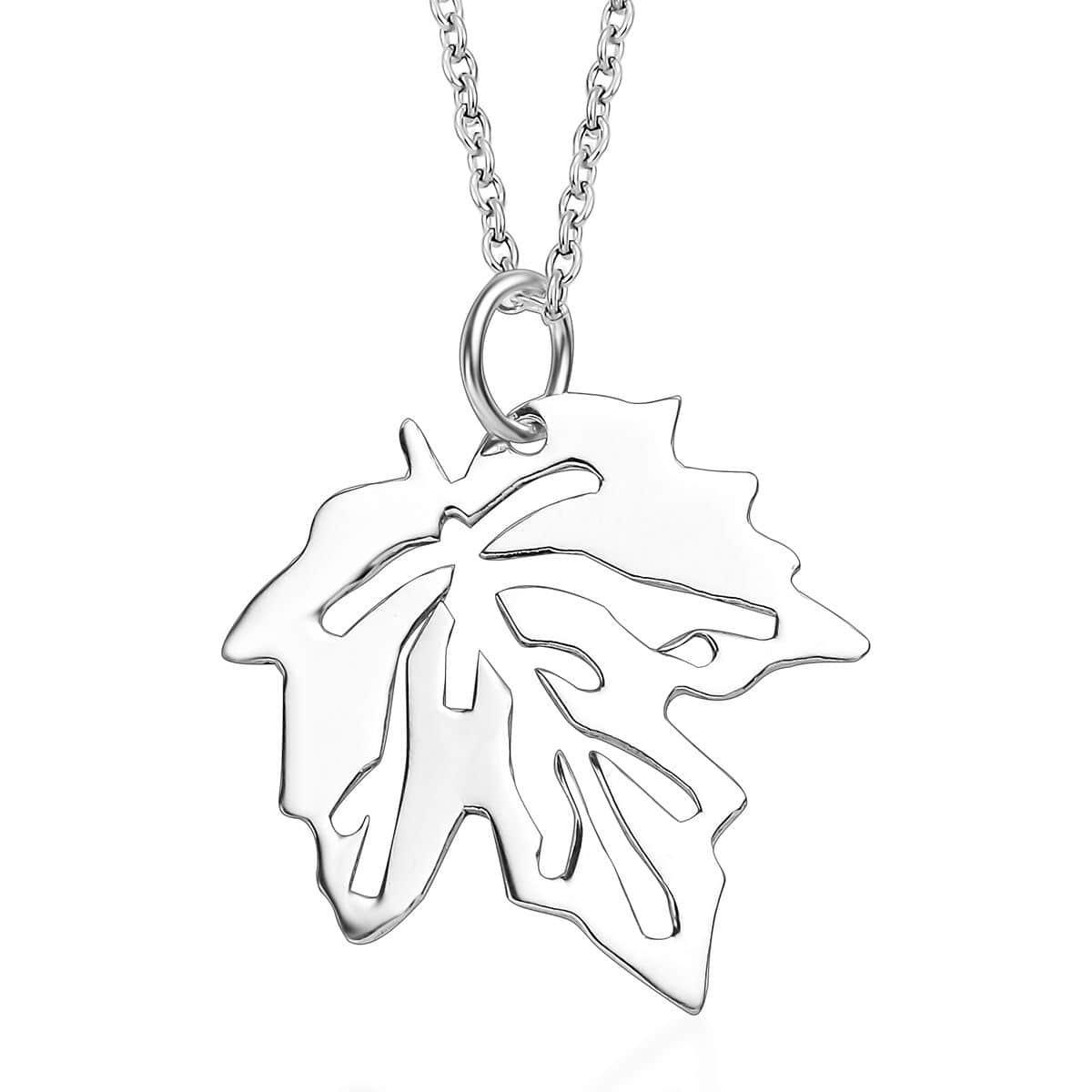 Leaf Necklace in Sterling Silver 2.50 Grams 20 Inches image number 0