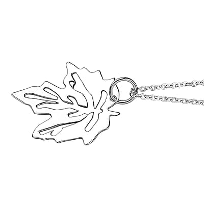 Leaf Pendant Necklace in Sterling Silver 2.50 Grams 20 Inches