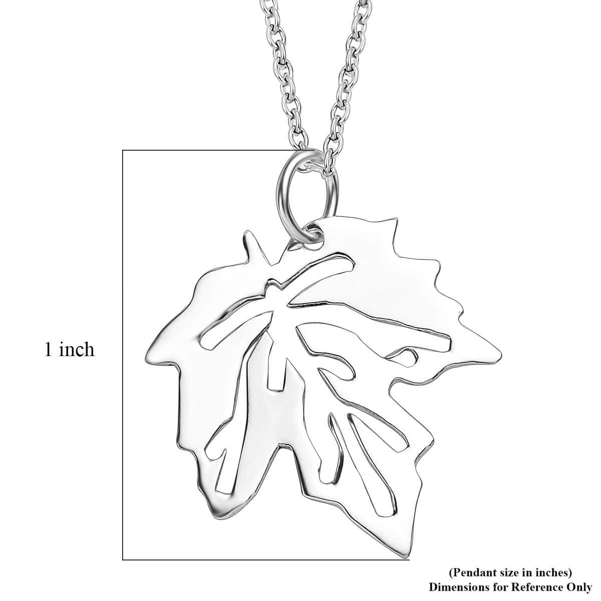 Leaf Necklace in Sterling Silver 2.50 Grams 20 Inches image number 4