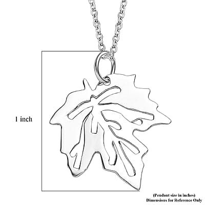Leaf Pendant Necklace in Sterling Silver 2.50 Grams 20 Inches
