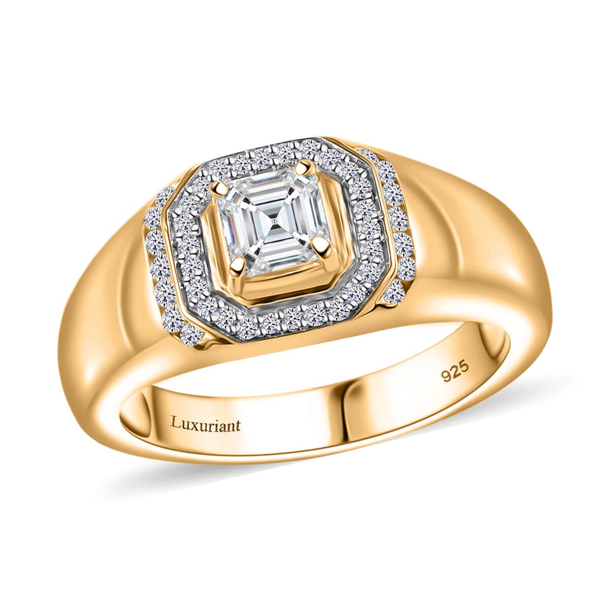 Luxuriant Lab Grown Diamond Men's Ring in 18K Vermeil YG Over Sterling Silver (Size 11.0) 1.00 ctw image number 0