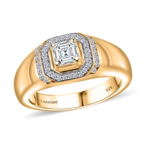 Luxuriant Lab Grown Diamond VS 1.00 ctw Men's Ring in 18K Vermeil Yellow Gold Over Sterling Silver (Size 11.0)