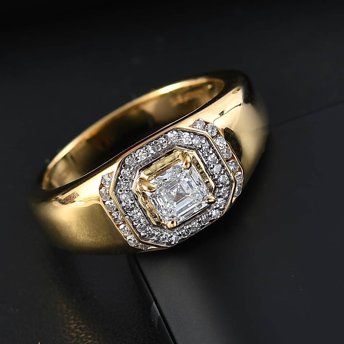 Luxuriant Lab Grown Diamond Men's Ring in 18K Vermeil YG Over Sterling Silver (Size 11.0) 1.00 ctw image number 1