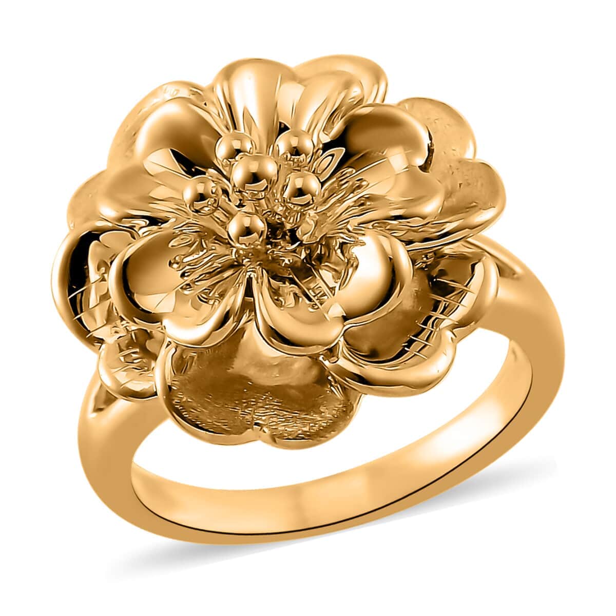 Doorbuster Electroform California Poppy Flower Ring in 24K Yellow Gold (Size 10.0) 2.25 Grams image number 0