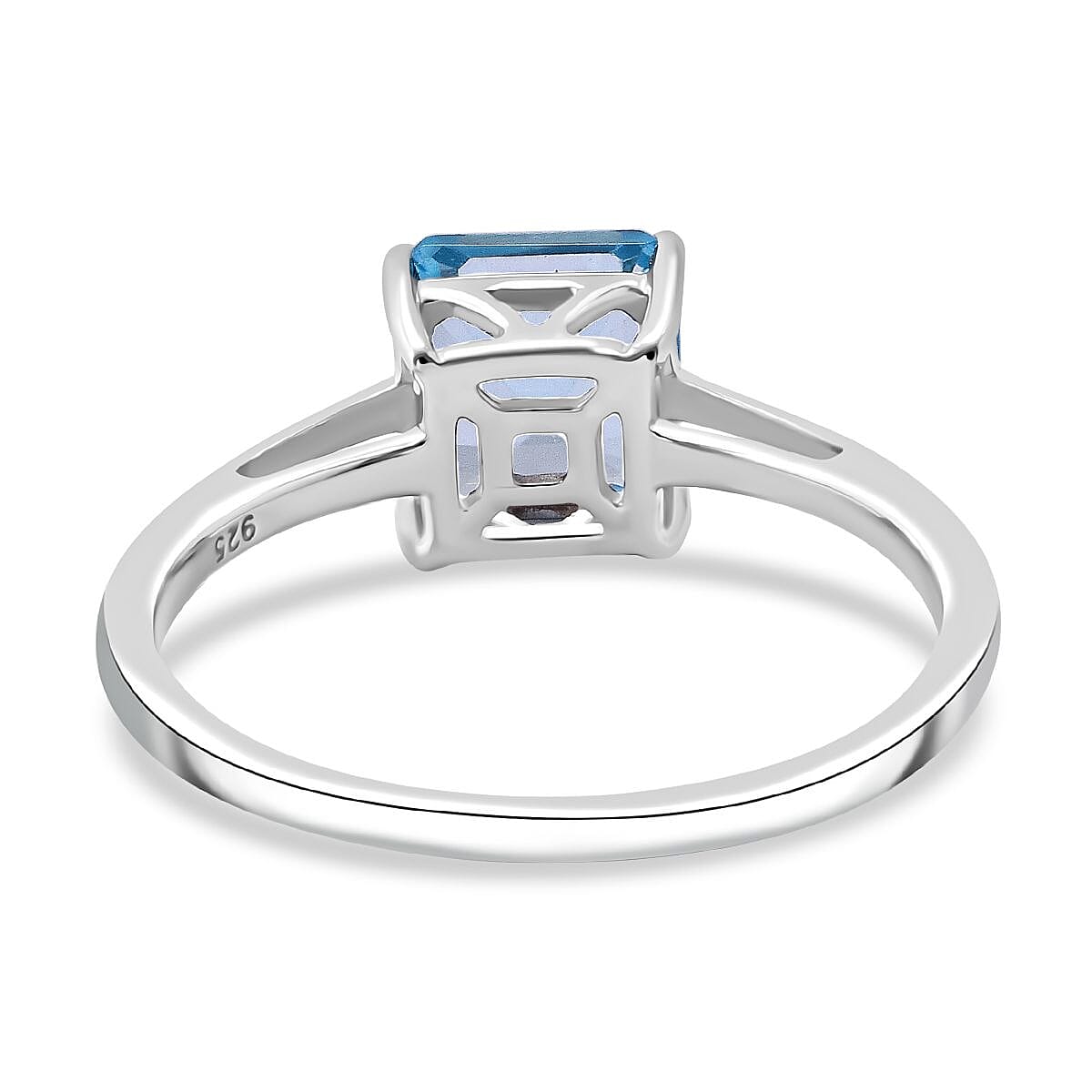 Sky blue Topaz 2.10 ctw Ring in Rhodium Over Sterling Silver (Size 10.0)