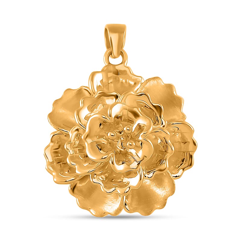 Electroform California Poppy Flower Pendant in 24K Yellow Gold 3 Grams