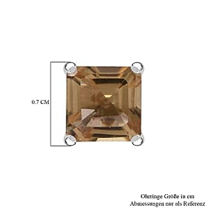 Cirrine Asscher Cut 2.26 ctw Earrings in Rhodium Over Sterling Silver