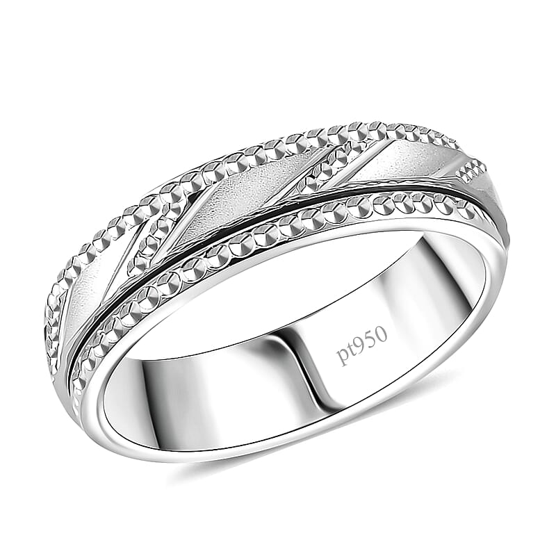 Spinner Band Ring in 950 Platinum (Size 6.0) 7.80 Grams