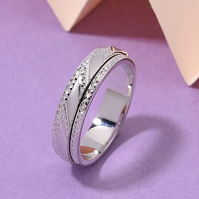 Spinner Band Ring in 950 Platinum (Size 6.0) 7.80 Grams