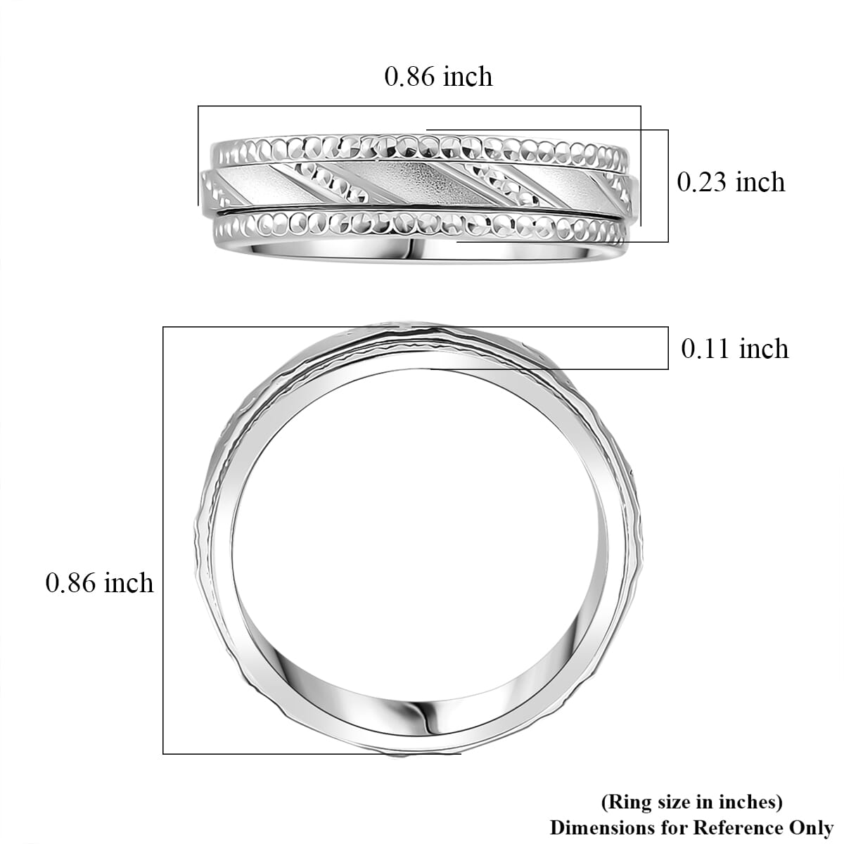 Spinner Band Ring in 950 Platinum (Size 9.0) 7.80 Grams image number 5