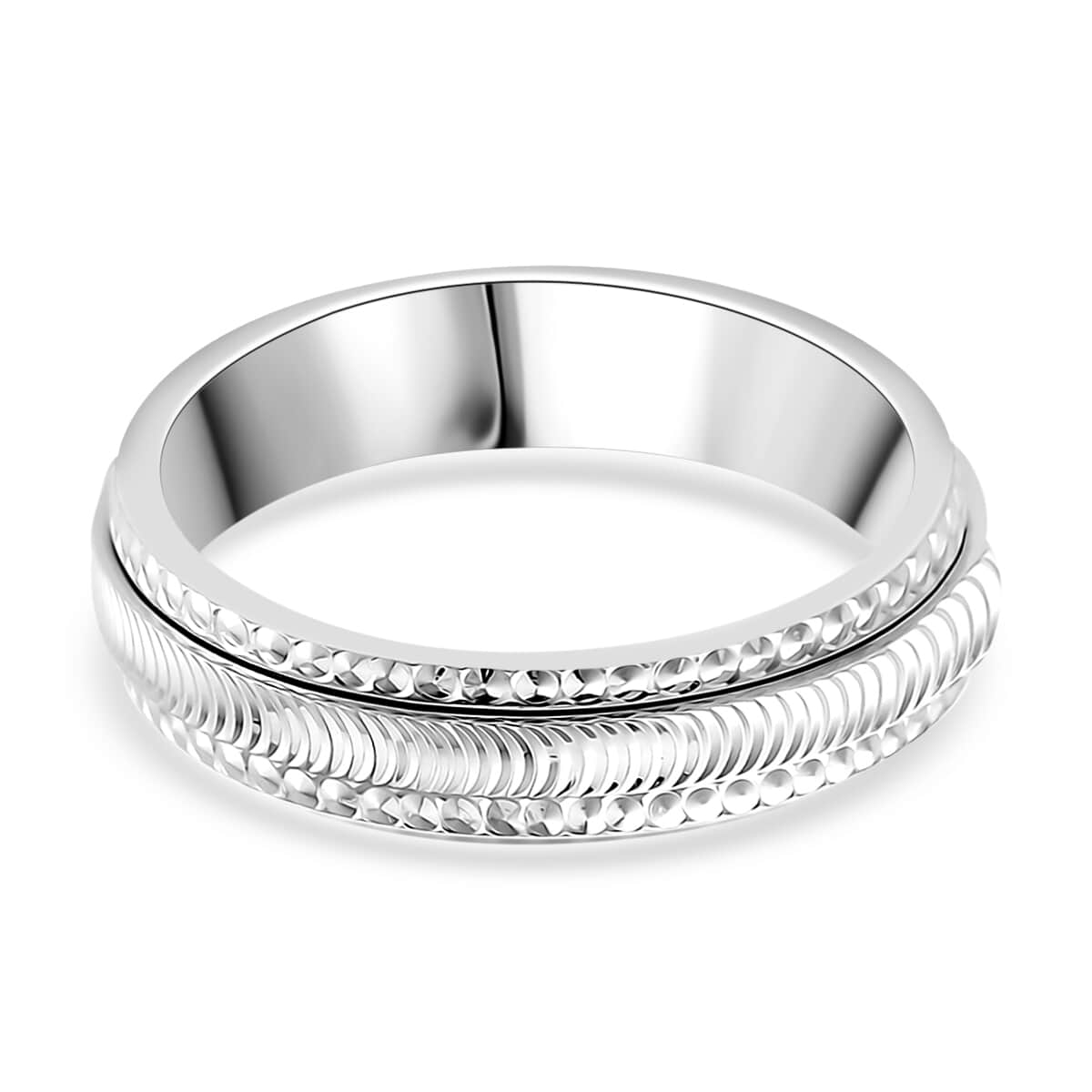 Spinner Band Ring in 950 Platinum (Size 6.0) 7.50 Grams image number 4