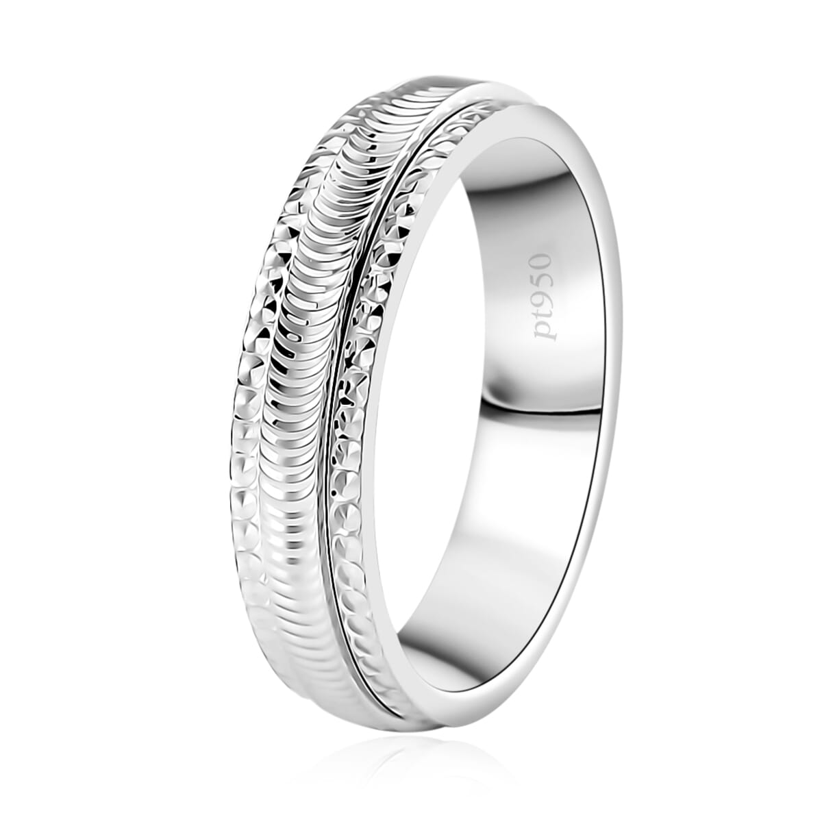 Spinner Band Ring in 950 Platinum (Size 8.0) 7.50 Grams image number 3