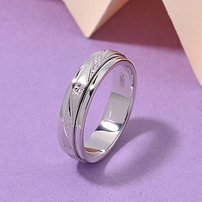 Spinner Band Ring in 950 Platinum (Size 6.0) 7.85 Grams
