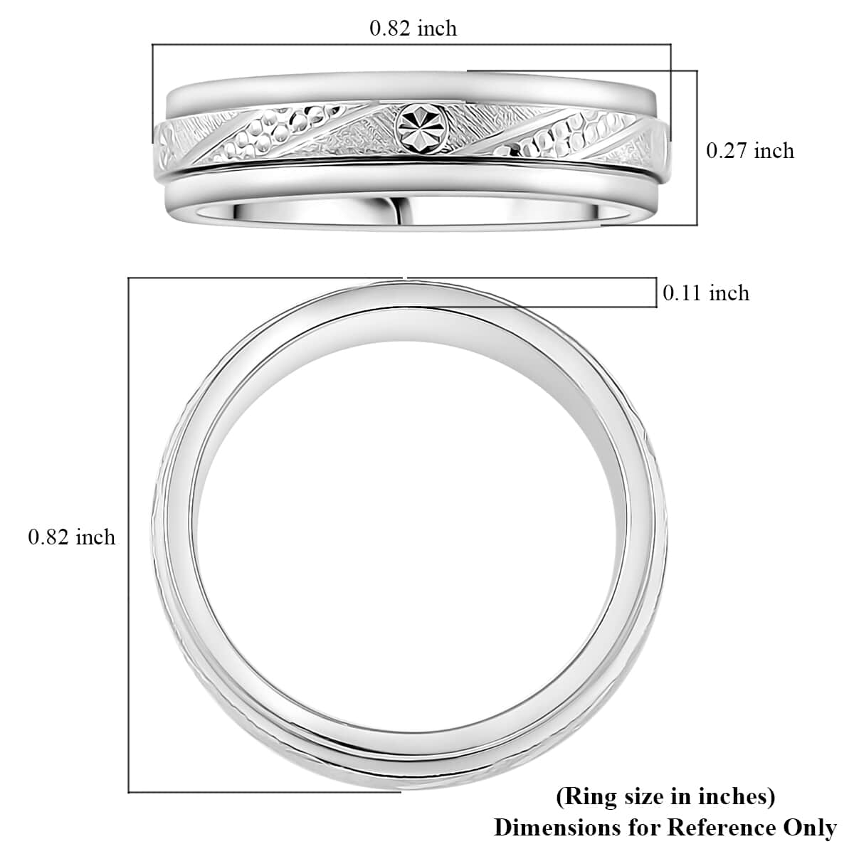 Spinner Band Ring in 950 Platinum (Size 6.0) 7.85 Grams image number 5