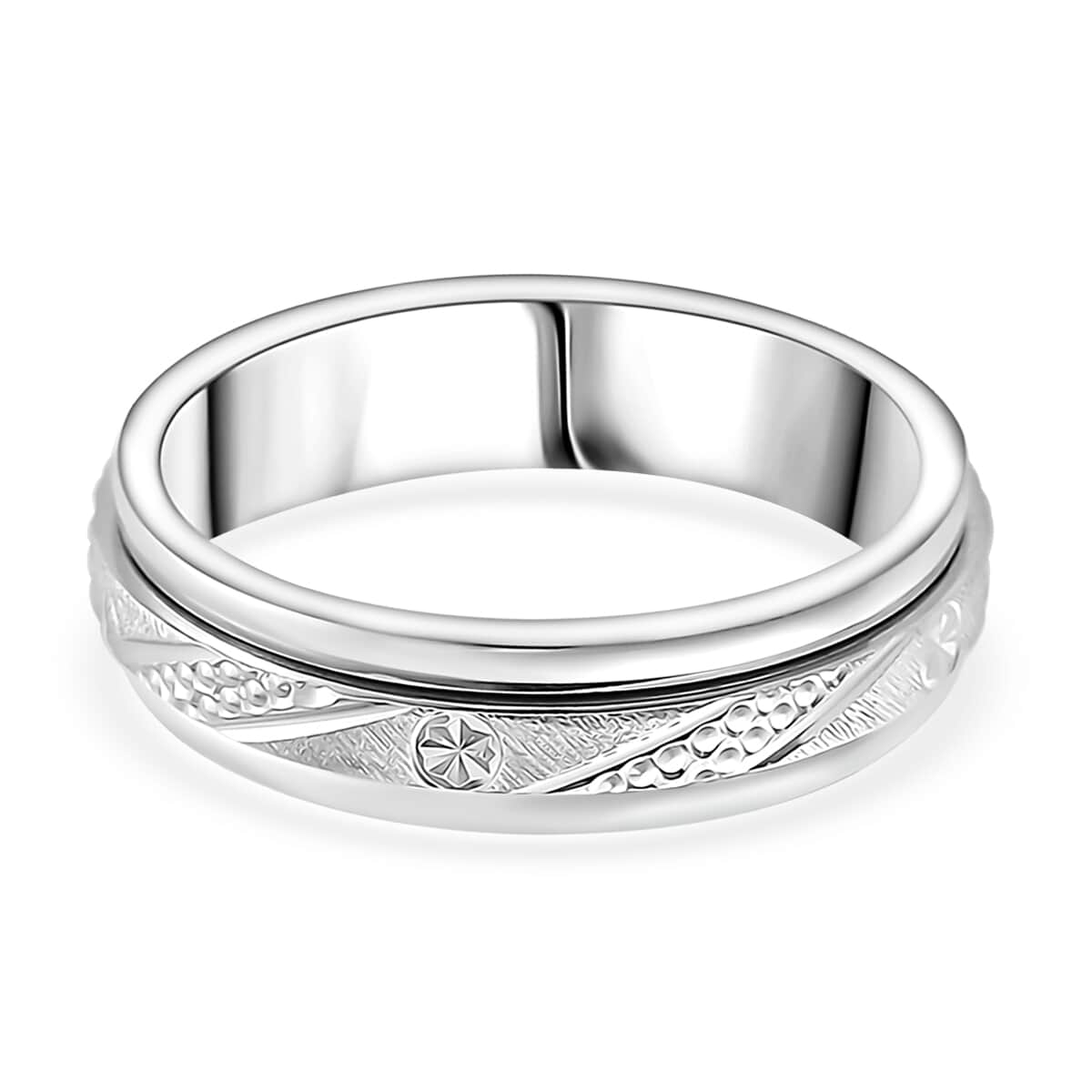 Doorbuster 950 Platinum Spinner Band Ring (Size 6.0) (7.85 g) image number 4