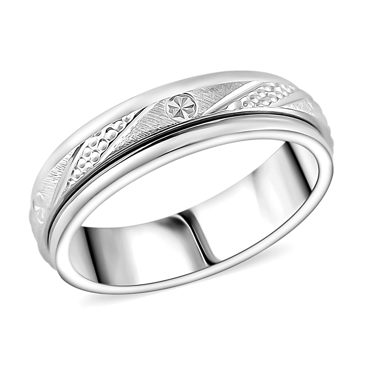 Spinner Band Ring in 950 Platinum (Size 8.0) 7.85 Grams image number 0