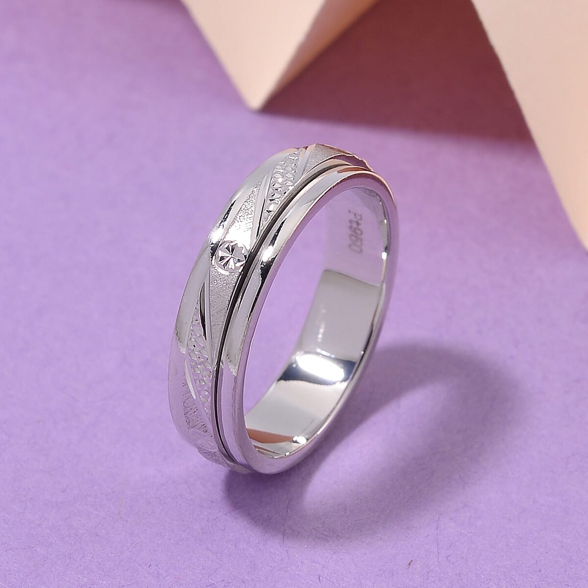 Spinner Band Ring in 950 Platinum (Size 8.0) 7.85 Grams image number 1