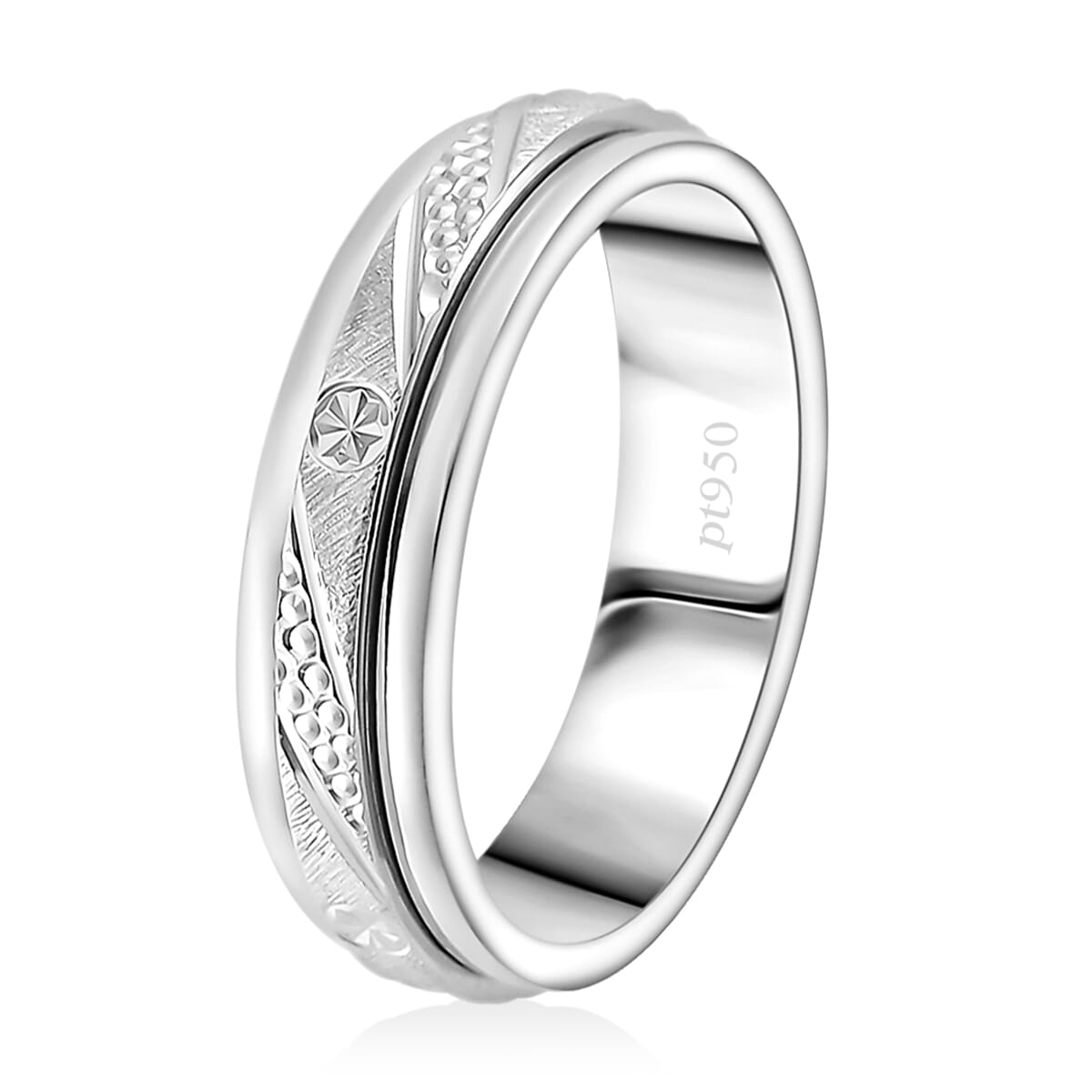 Spinner Band Ring in 950 Platinum (Size 8.0) 7.85 Grams image number 3