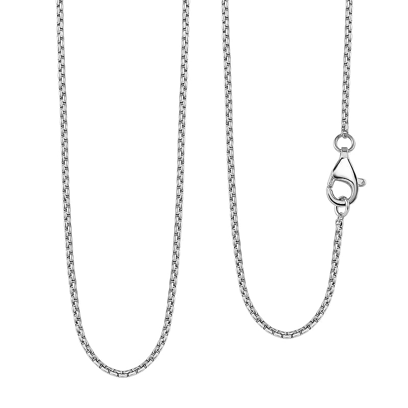 Box Chain Necklace in 950 Platinum 20 Inches 9.25 Grams