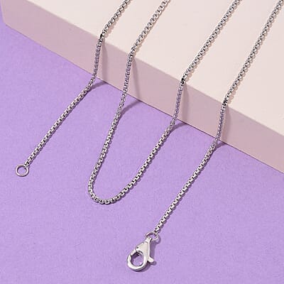 Box Chain Necklace in 950 Platinum 20 Inches 9.25 Grams