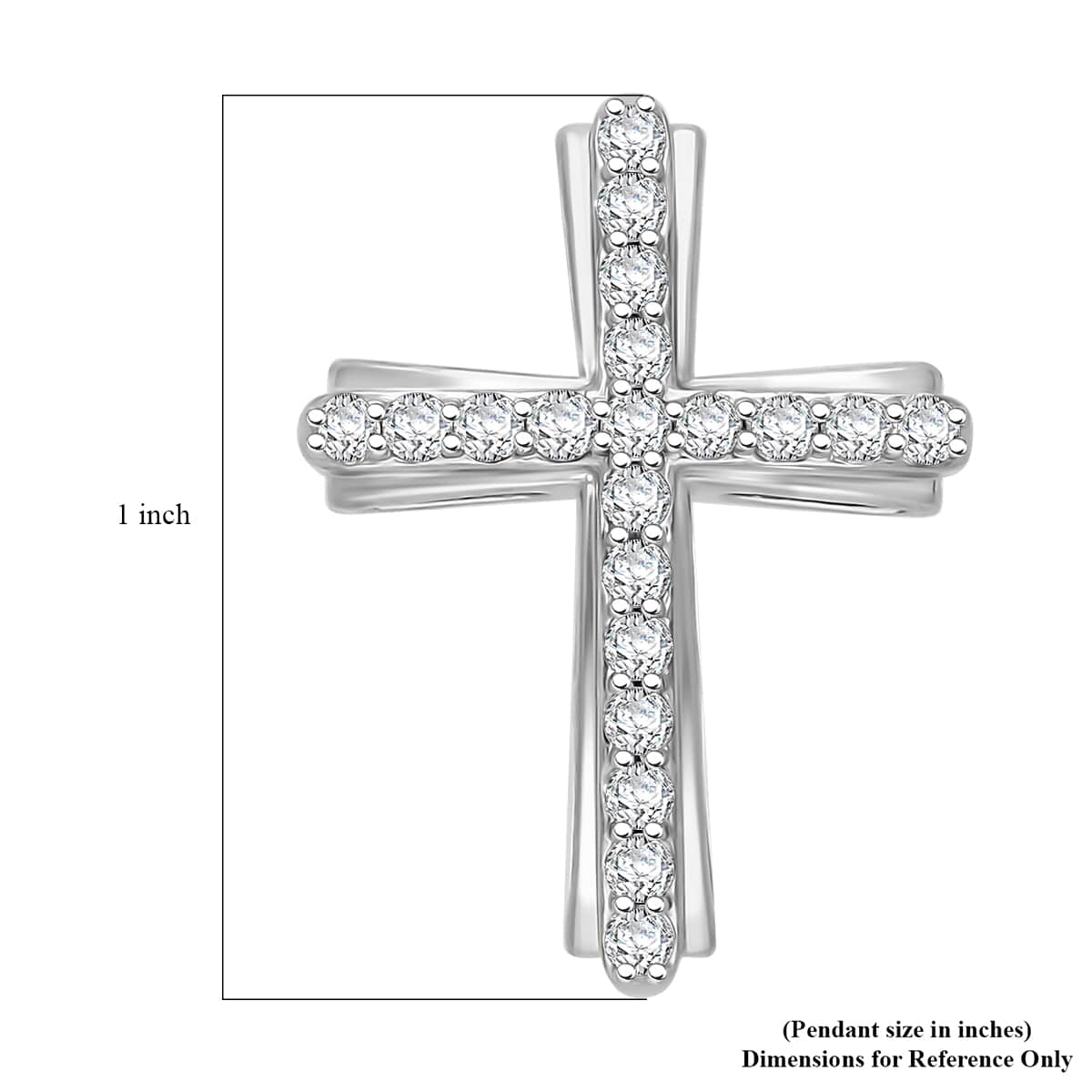 Luxuriant Lab Grown Diamond G-H SI 0.50 ctw Cross Pendant in Platinum Over Sterling Silver (Del. in 10-12 Days)  image number 4