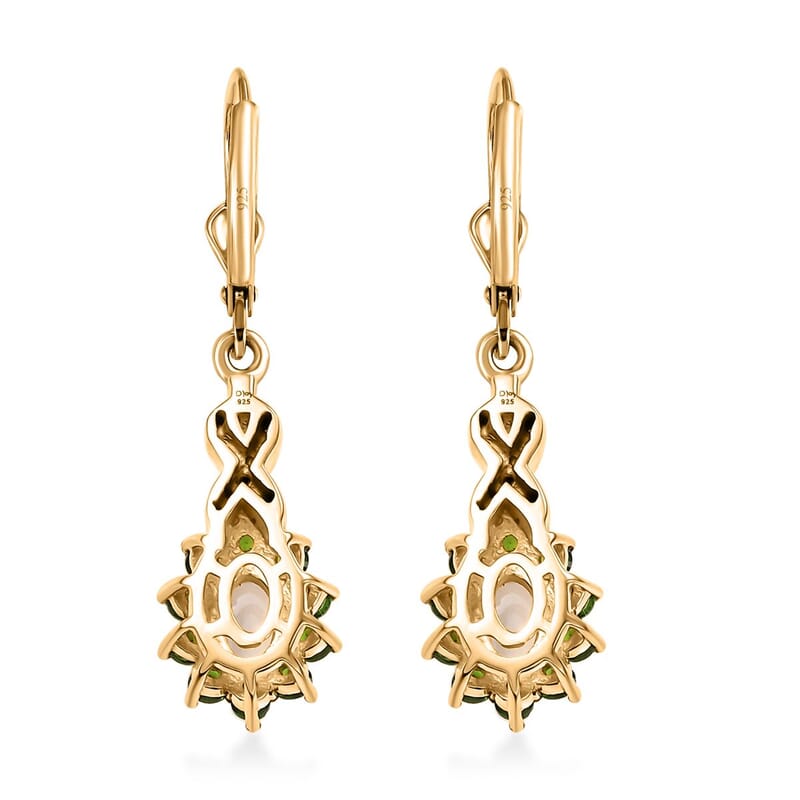 Premium Ethiopian Welo Opal and Multi Gemstone 1.60 ctw Sunburst Earrings in 18K Vermeil Yellow Gold Over Sterling Silver