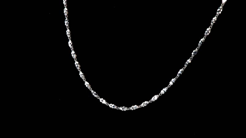 Olive Bead Chain Necklace in 950 Platinum 20 Inches 14.90 Grams