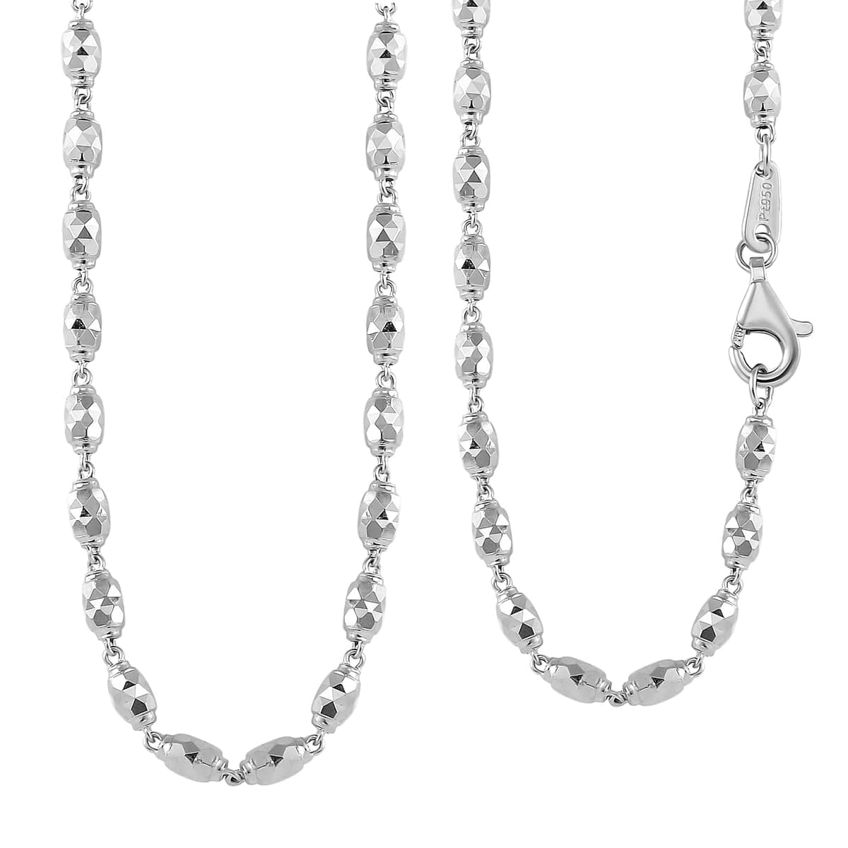 Olive Bead Chain Necklace in 950 Platinum 20 Inches 14.90 Grams image number 2