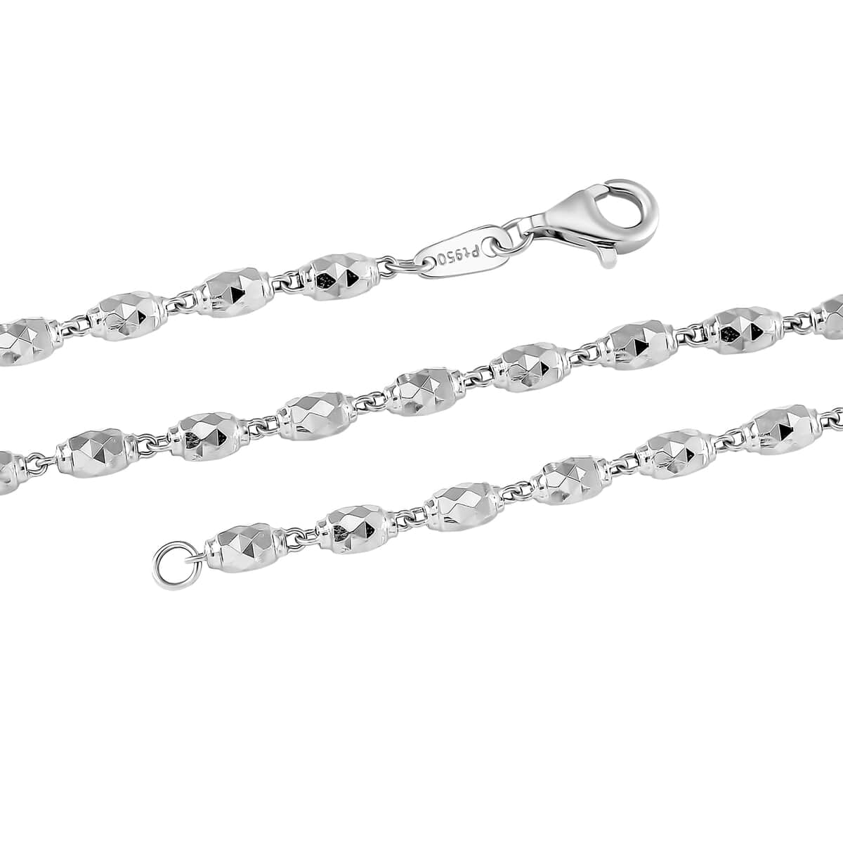 Olive Bead Chain Necklace in 950 Platinum 20 Inches 14.90 Grams image number 3