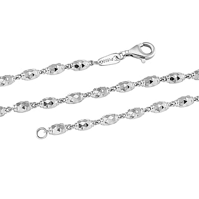 Olive Bead Chain Necklace in 950 Platinum 20 Inches 14.90 Grams