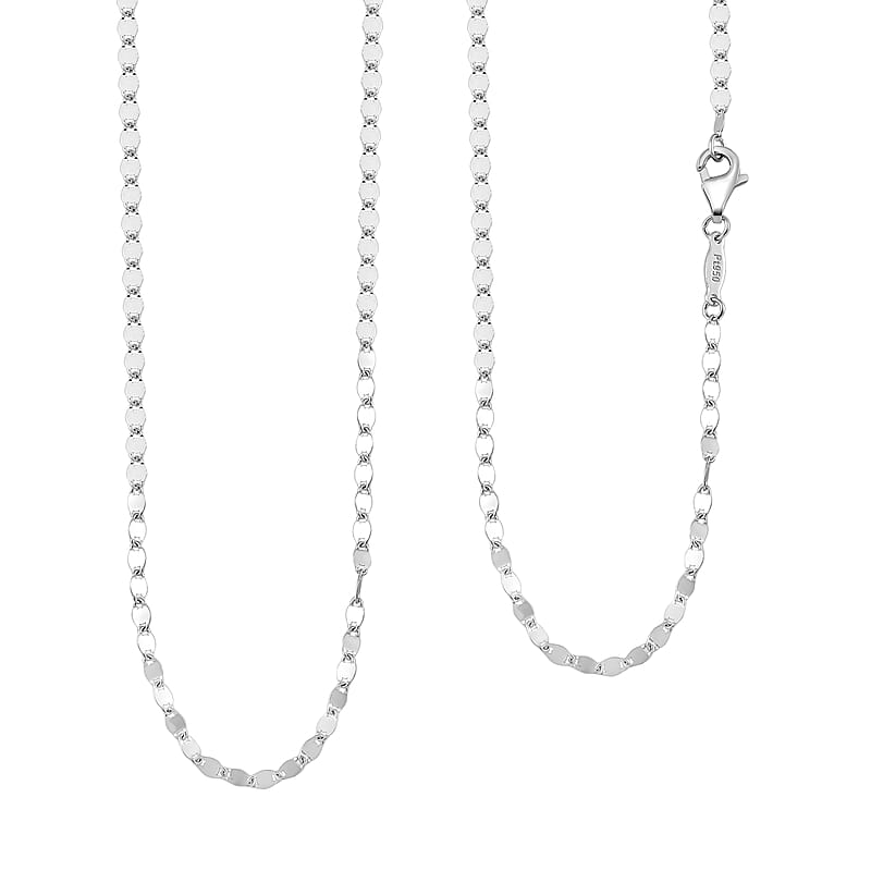 2.06mm Tile Chain Necklace in 950 Platinum 20 Inches 3.55 Grams