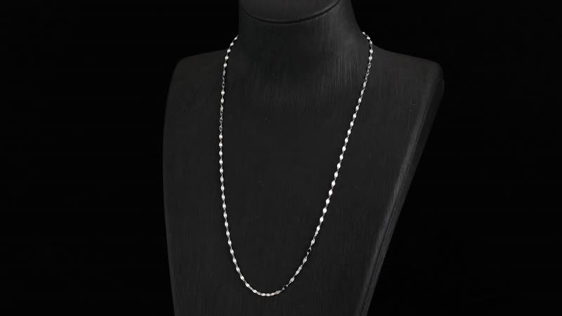 2.06mm Tile Chain Necklace in 950 Platinum 20 Inches 3.55 Grams