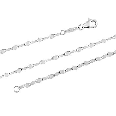 2.06mm Tile Chain Necklace in 950 Platinum 20 Inches 3.55 Grams