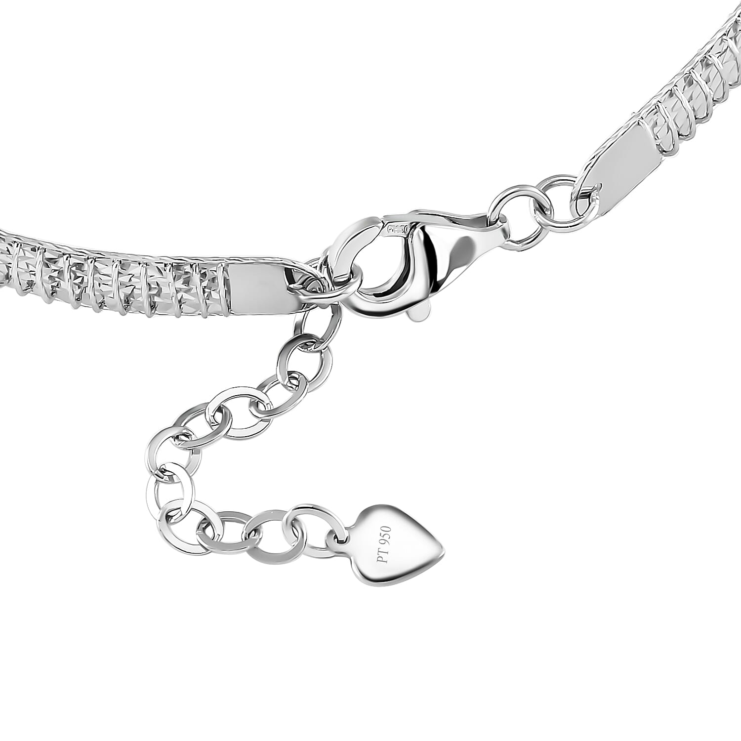 Diamond-cut Bangle Bracelet in 950 Platinum (6.50 In) 10.40 Grams