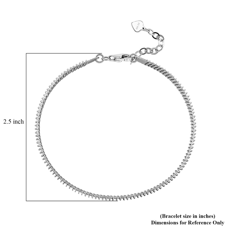 Diamond-cut Bangle Bracelet in 950 Platinum (6.50 In) 10.40 Grams