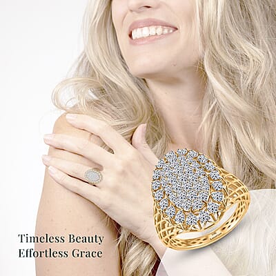 Luxuriant Lab Grown Diamond E-F VS 1.50 ctw Ring in 10K Yellow Gold (Size 10.0)