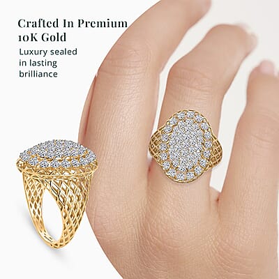 Luxuriant Lab Grown Diamond E-F VS 1.50 ctw Ring in 10K Yellow Gold (Size 10.0)