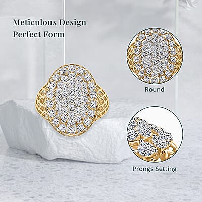 Luxuriant Lab Grown Diamond E-F VS 1.50 ctw Ring in 10K Yellow Gold (Size 10.0)